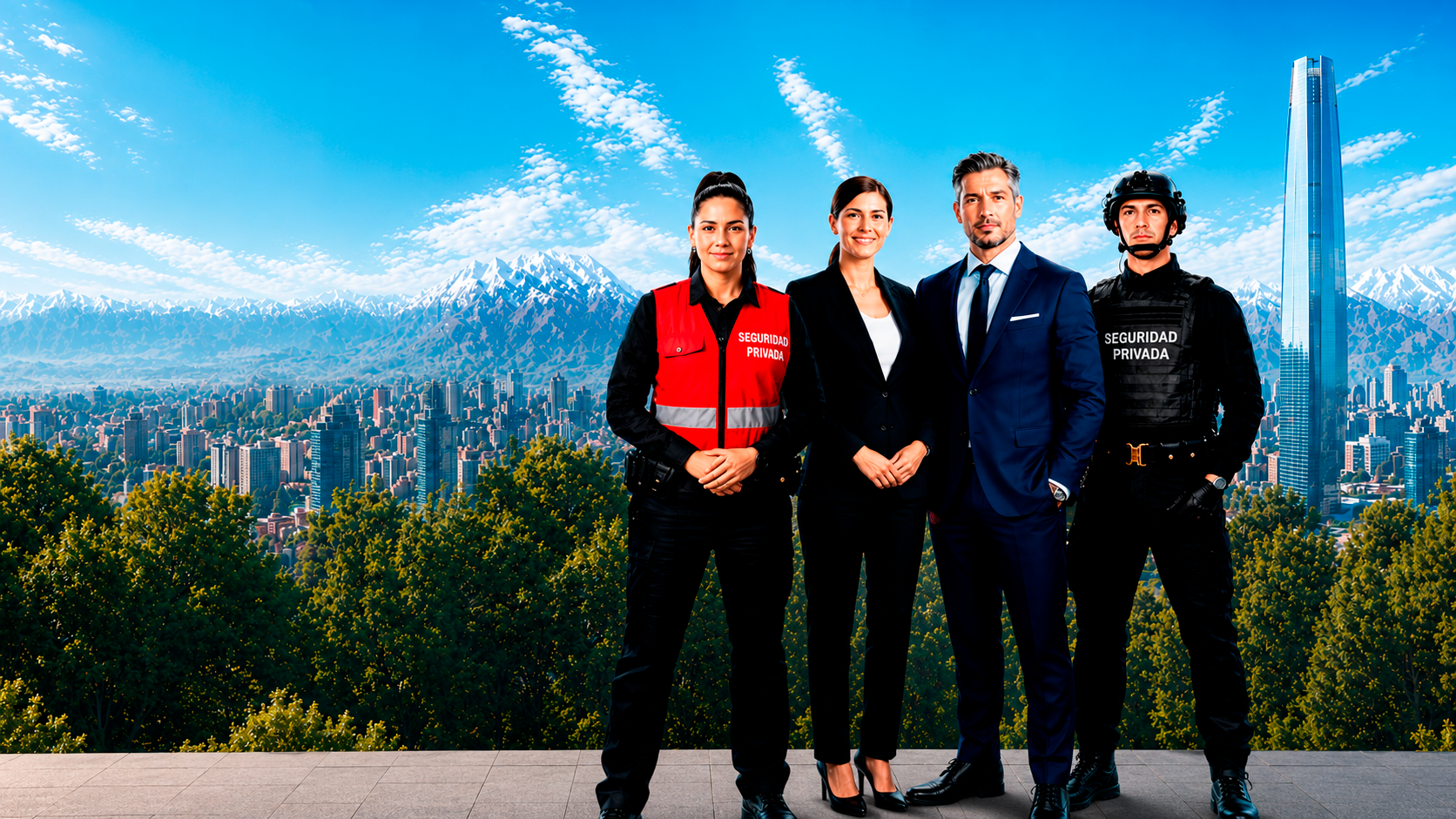 Equipo de seguridad privada en Chile